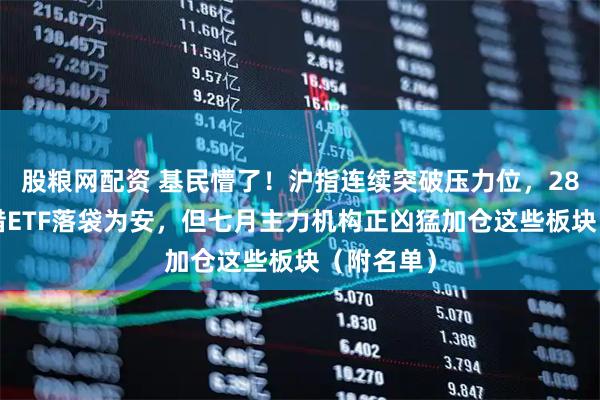 股粮网配资 基民懵了！沪指连续突破压力位，280亿资金借ETF落袋为安，但七月主力机构正凶猛加仓这些板块（附名单）