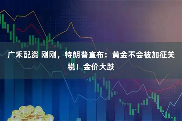 广禾配资 刚刚，特朗普宣布：黄金不会被加征关税！金价大跌